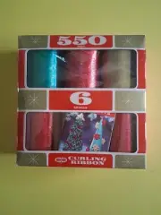 Vintage Christmas CLEO CURLING RIBBON 6 Spools 550 ft Made in USA NIB