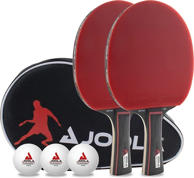 JOOLA Duo PRO Table Tennis Set 2 Table Tennis Bats + 3 Table Tennis Balls + T...