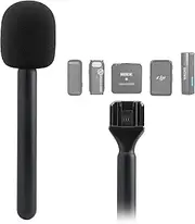 JCMOYUTY Interview Go Handle Adapter for RODE/DJI/HOLLYLAND/BOYA/GODOX/ULANZI/comica and More Wireless Transmitter Handheld Stick Stand with Cold Shoe Mount
