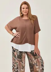 [TS] Taking Shape Fine Knit Overtop Size 22-24 in Mocha Mousse - Plus Size Women's Tops & T Shirts Mocha Mousse