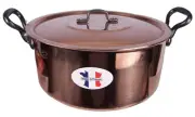 BAUMALU COPPER 9” CASSEROLE + LID STOCK POT WEIGHT 5lb 11oz MADE IN FRANCE