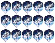 5 Sets Harrows Hologram Standard Dart Flights - Ships w/ Tracking - Blue Dice