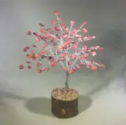 NATURAL RED JASPER GEMSTONE CHIP TREE WITH 150 STONES CRYSTAL TREE OF LIFE