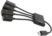 Micro USB Host OTG 3 Port Hub Adapter Cable with Power for Galaxy S5 i9600 Note3 N9000 Cell Phone & Tablet