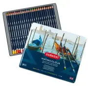 Colored Pencils, WaterColour, Water Color Pencils, Drawing, Art, Metal Tin, 2...
