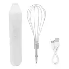 (Whisk White)Electric Egg Beater Handheld USB Charging Milk Frother Portable GE