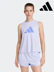 adidas Purple Train Essentials Big Logo Training Vest Top (E74674) | $53