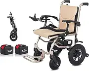 Electric Wheelchairs Folding Lightweight for Adults Elderly Handicapped, Open/Fast-fold Electric Chair Drive with Power or Manual Wheelchair, Comfort Travel Chair