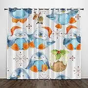 Exquisite Kids Blackout Curtains Cute Animal Penguin 104x94 Inch Bedroom Eyelet Thermal Insulated Room Darkening Printed Curtains for Nursery,Set of 2 Panels