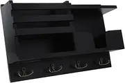 PENIKOKO Wooden Key Holder with Mail Organizer Stylish Wall Mounted Storage Rack for Entryway Living Room and More No Drill Installation Versatile and Safe Design