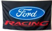 FORD RACING FLAGS LARGE 3FT X 5FT-EXCELLENT QUALITY-MUSTANG, GT40, SVO, FOX BODY