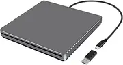 USB C Superdrive NOLYTH USB3.0 External DVD CD Drive External DVD CD Burner Drive compatible with MacBook Air/Pro/Laptop/PC/Windows 10 (Grey)