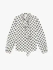 Breezy Dot Tie-neck Shirt