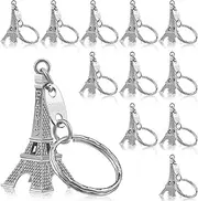 [Junkin] 30 Pieces Eiffel Tower Keychain Retro Keychain Decorations Purse Charms Statue Model Prom Keychain French Souvenirs