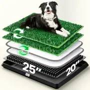 Super Absorbent Dog Grass Pad with Tray, 4-Layer Guard to Stop Leakage/Stink/Mes