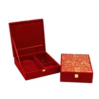 在飛比找樂天市場購物網優惠-黃金大首飾套裝盒紅絨龍鳳手鐲項鏈禮品錦盒多件套盒聘禮嫁妝婚慶