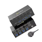 KVM Switch 2 Monitors 4 Computers HDMI, KCEVE 8K@60Hz, 4K@144 Hz USB 3.0 KVM ...
