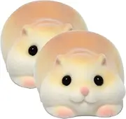 Hamster Toys, 2Pcs Hamster Toy, Cute -Shaped Flocking Toy 2.8x1.2x1.6 Stress Relief for Kids Adults Gift