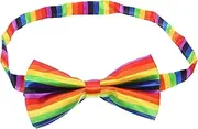 [SAFIGLE] Rainbow Bow Tie for Men and Women Pre Tied Tuxedo Bowtie for Weddings Parties Special Events Fashionable Multi Color Accessory for Groom and Formal Attire