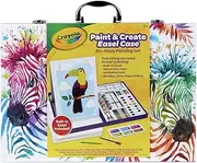 CRAYOLA Paint & Create Easel Case, Portable Painting Studio with Durable Storage Case, Features Over 65 Pieces of Art Tools for Little Artists, The Perfect Traveling Art Case Multi 04-1158