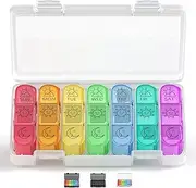 Three times a day portable pill box, seven days 21 compartments detachable dustproof pill box for pills/capsules/vitamins/fish oil, etc