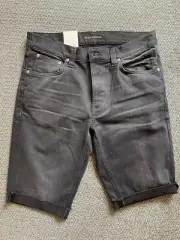 Nudie Jeans Co Men's Lean Dean Authentic Black Shorts Mens W31 B01 - Organic