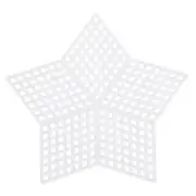 15Pcs Plastic Mesh Canvas Sheet 7.5 cm/ 3 inch White Pentagram Blank Canvas