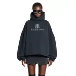 [BALENCIAGA] Nano BB Cropped Hoodie Black