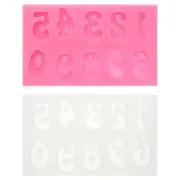 2PCS Polymer Clay Mold, Fondant Mold Number Mold Silicone Rose, White