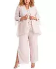 R&M Richards Mauve Chiffon Pants Size 12