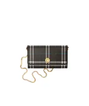 Burberry Checked Chain Strap Wallet One size Black