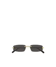 Cartier Rectangular Rimless Sunglasses 57,One size Black