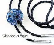 RECYCLED CIRCUIT BOARD Bolo Tie 7 COLORS Cyberpunk Techo Cowboy Western Geek