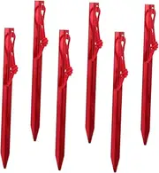 JUMPLAWN 6pcs Adjustable Aluminum Alloy Tent Pegs Sturdy Camping Stakes for Outdoor Use Lightweight and Portable for Tents Canopies Beaches and Gardens