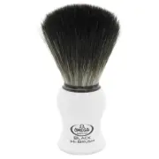 0196745 Omega BLACK Hi-Brush Series Synthetic Fiber White Handle Shave Brush New