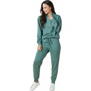 Softies Athleisure DreamTech 1/4 Zip Jogger Set in Dusty Green at Nordstrom, Size X-Small P
