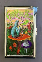 Alice Feed Your Head Cigarette Case with lighter ID Holder Wallet