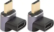90 Degree USB C Adapter Male to Female 40Gbps High Speed Aluminum Alloy USB C Right Angle Adapter for Transmission Charge and 8K AV Transmission 2 Pack