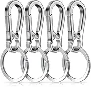 [Generic] Metal Keychain Carabiner Clip Keyring Key Ring Chain Clips Hook Holder Organizer for Car Keys Finder for Men, 4 Packs