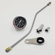 Rocker Box Mounted 60 psi Oil Pressure Gauge Kit 1984-1999 Harley Big Twin Evolution on Touring FLT/FLHT, Dyna FXD, FXR & Softail FLST/FXST - “Carbon Fiber” Oil Pressure Gauge, Fittings, Line & Mount
