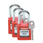 BRADY Lockout Padlock: Keyed Alike - 3 Pack #105886
