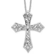 Sterling Silver Sentimental Expressions Rhodium-Plated Cz I Still Believe 18In. Necklace
