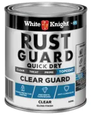 White Knight RUST GUARD Clear Non Tarnishing Rust Inhibiting Topcoat 500mL