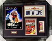 MICHAEL J FOX & CHRISTOPHER LLOYD Signed Photo Back To The Future FRAMED COA