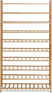 Artiss Shoe Rack, 10 Tier Bamboo Wooden Shoe Storage 50 Pairs Organiser, Free Standing Shoes Rack Organizer Space Saving Shoe Shelf for Closet Hallway Entryway