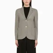 Light grey single-breasted cotton jacket