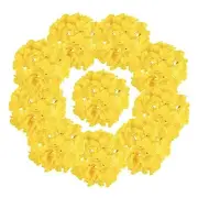 Silk Hydrangea Fake Flower 10pcs DIY Floral Artificial Flower with Stems Yellow