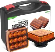 2Pcs Rechargeable Flashing Lights for Vehicles, Super Magnetic Strobe Hazard Lig
