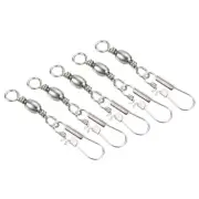 Fishing Barrel Swivel with Interlock Snap, 50Pcs 17lb Carbon Steel, Silver