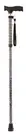 Extendable Plastic Handled Walking Stick Wth Engraved Pattern Black
